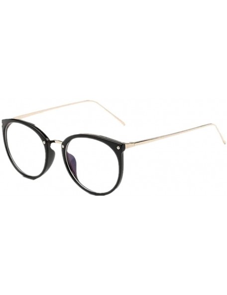 Semi-rimless Women Eyeglasses Vintage Optical Glasses Frame Unisex Myopia Round Eyewear - Black - CU183C936U4 $9.02