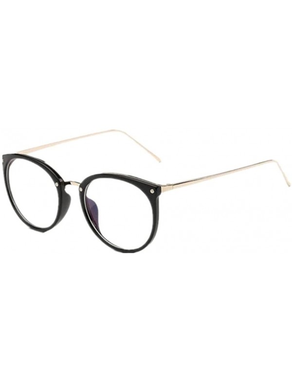 Semi-rimless Women Eyeglasses Vintage Optical Glasses Frame Unisex Myopia Round Eyewear - Black - CU183C936U4 $9.02