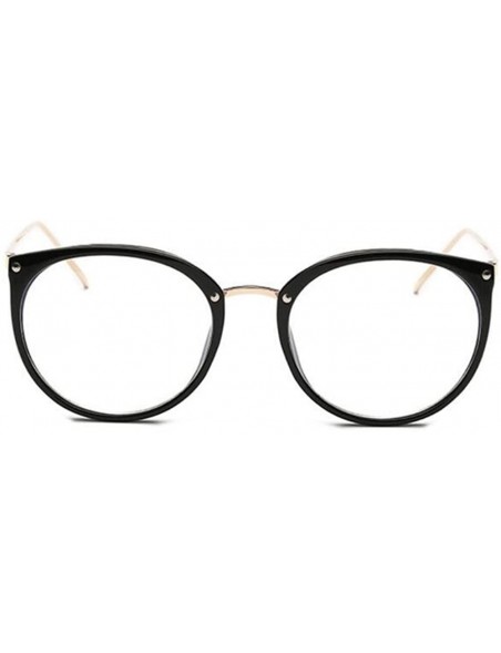 Semi-rimless Women Eyeglasses Vintage Optical Glasses Frame Unisex Myopia Round Eyewear - Black - CU183C936U4 $9.02