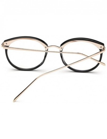 Semi-rimless Women Eyeglasses Vintage Optical Glasses Frame Unisex Myopia Round Eyewear - Black - CU183C936U4 $9.02