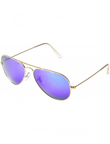 Oversized Classic Aviator Metal Frame Sunglasses Men Women Glasses Lmo-025 - Polarized Blue 58mm - CP11T001V15 $26.88