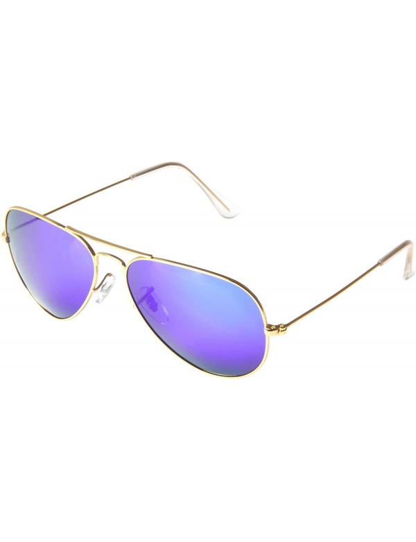 Oversized Classic Aviator Metal Frame Sunglasses Men Women Glasses Lmo-025 - Polarized Blue 58mm - CP11T001V15 $26.88