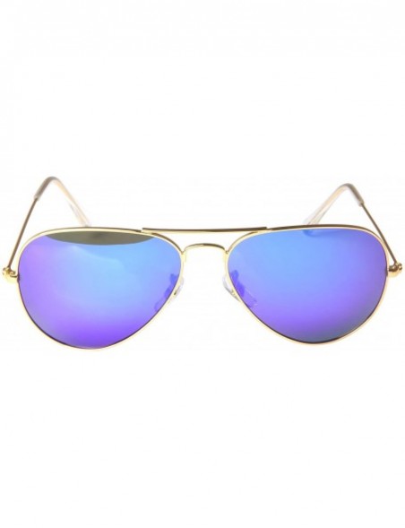 Oversized Classic Aviator Metal Frame Sunglasses Men Women Glasses Lmo-025 - Polarized Blue 58mm - CP11T001V15 $26.88
