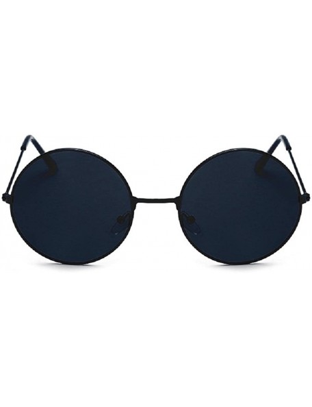 Goggle Vintage Round Polarized Hippie Sunglasses for Men Women 8color Available - Black - C618H39UMOK $10.49