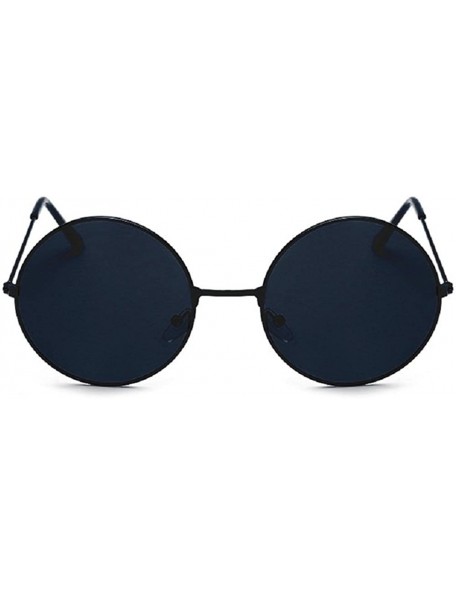 Goggle Vintage Round Polarized Hippie Sunglasses for Men Women 8color Available - Black - C618H39UMOK $10.49