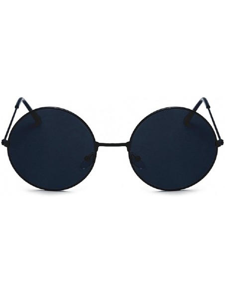 Goggle Vintage Round Polarized Hippie Sunglasses for Men Women 8color Available - Black - C618H39UMOK $10.49