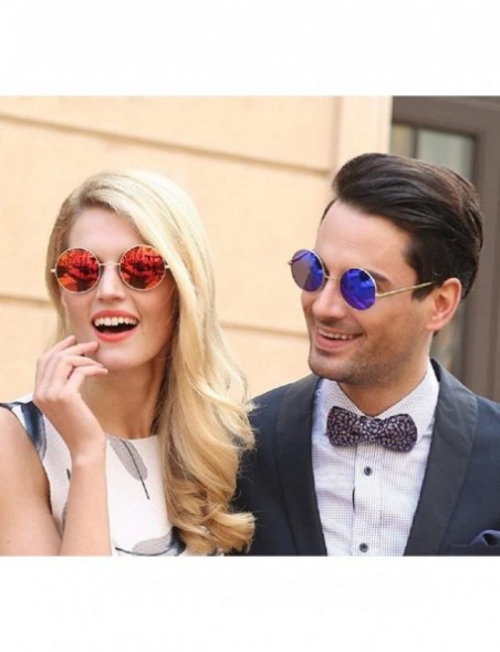 Goggle Vintage Round Polarized Hippie Sunglasses for Men Women 8color Available - Black - C618H39UMOK $10.49