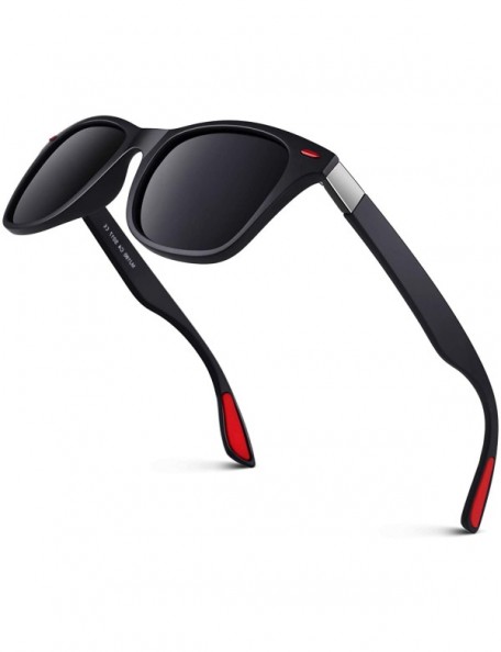 Rectangular Polarized Sunglasses for Men Driving Sun glasses Shades 80's Retro Style Brand Design Square - C518NCNAQUO $14.30