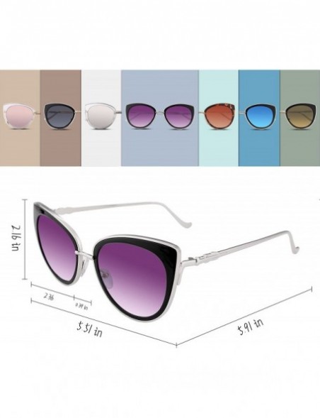 Cat Eye Cat Eye Women Sunglasses Metal Frame UV400 HD Lenses B2249 - Gradient Grey - CD183O3KZYU $12.16