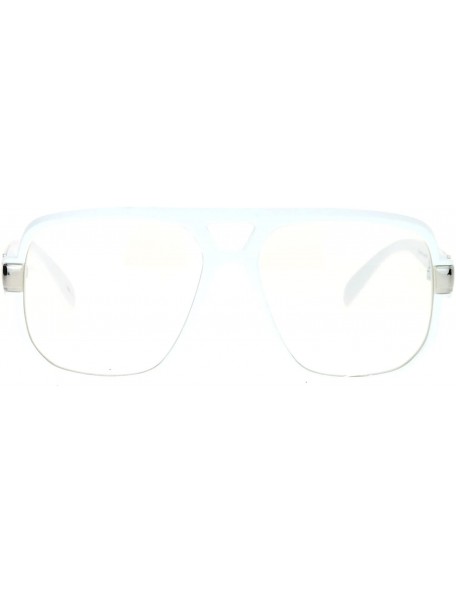 Rectangular Retro Hip Hop Rapper Oversize Rectangular Mob Eye Glasses - White - CP12DST65Y1 $9.48