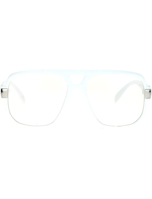 Rectangular Retro Hip Hop Rapper Oversize Rectangular Mob Eye Glasses - White - CP12DST65Y1 $9.48