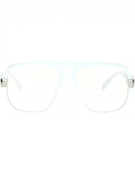 Rectangular Retro Hip Hop Rapper Oversize Rectangular Mob Eye Glasses - White - CP12DST65Y1 $9.48