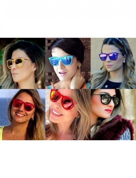 Round sunglasses for women Retro Round Sunglasses Men Oval Frame Sun Glasses - 9 - CL18WAXH7SN $27.10