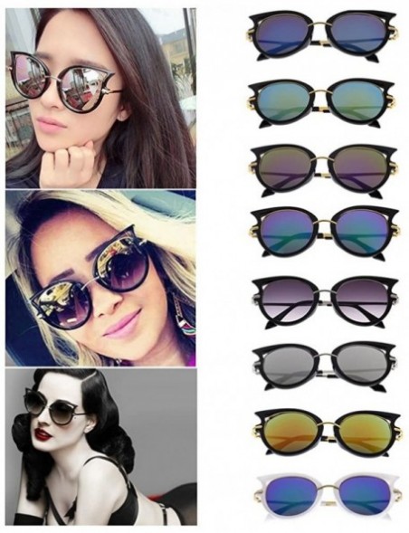 Cat Eye Retro Metal Frame Cat Eye Sunglasses for Women oculos de grau Femininos - Us02-a02 Black - CQ12ISFCLY3 $22.12