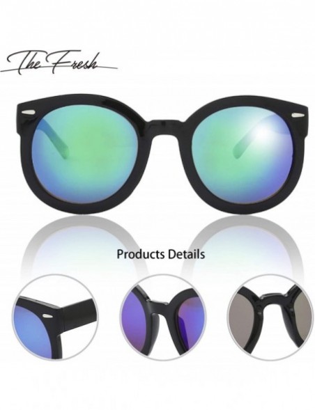 Round Women's Designer Inspired Oversized Round Circle Sunglasses Retro Fashion Style - 23-black - CV18OTE8MTO $16.91