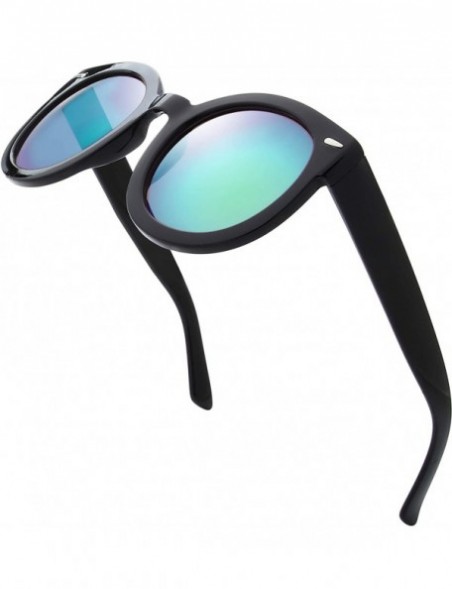 Round Women's Designer Inspired Oversized Round Circle Sunglasses Retro Fashion Style - 23-black - CV18OTE8MTO $16.91