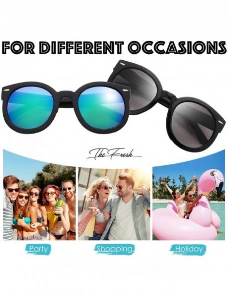 Round Women's Designer Inspired Oversized Round Circle Sunglasses Retro Fashion Style - 23-black - CV18OTE8MTO $16.91