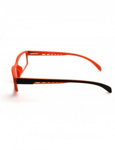 Rectangular Soft Matte Black w/ 2 Tone Reading Glasses Spring Hinge 0.74 Oz - Matte Black Orange - C312C215KMT $19.51