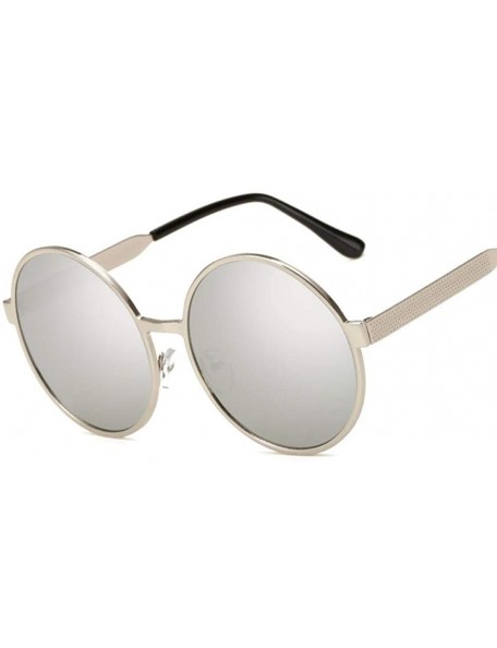 Round 2019 Round Sunglasses Women Brand Designer Metal Female Pink Mirror Sun 4 - 2 - C118YLYW33G $9.81