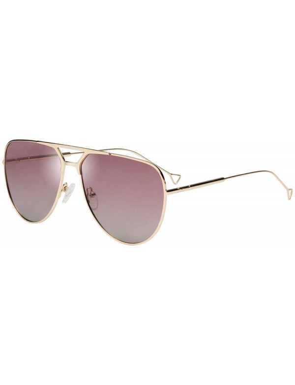 Aviator Classic Aviator Double Beam Polarized UV Protection Metal Sunglasses for Men and Women 1964 - Gradient Pink - CN18R7K...