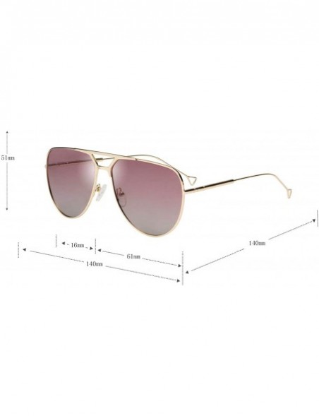 Aviator Classic Aviator Double Beam Polarized UV Protection Metal Sunglasses for Men and Women 1964 - Gradient Pink - CN18R7K...