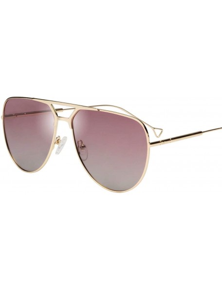 Aviator Classic Aviator Double Beam Polarized UV Protection Metal Sunglasses for Men and Women 1964 - Gradient Pink - CN18R7K...