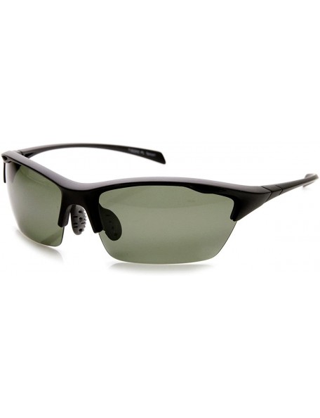Rimless Durable TR-90 Polarized Lens Semi-Rimless Extreme Sports Sunglasses - Matte-black Smoke - CD11O5FC5P1 $16.00
