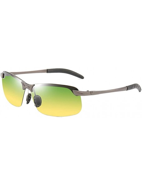 Goggle Men/Women Polarised Sports Sunglasses Semi-rimless VU400 Sunglasses - Grey - Day & Night Wear - CO18RMCRADE $10.29