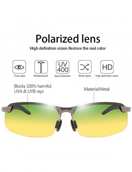 Goggle Men/Women Polarised Sports Sunglasses Semi-rimless VU400 Sunglasses - Grey - Day & Night Wear - CO18RMCRADE $10.29