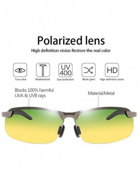 Goggle Men/Women Polarised Sports Sunglasses Semi-rimless VU400 Sunglasses - Grey - Day & Night Wear - CO18RMCRADE $10.29