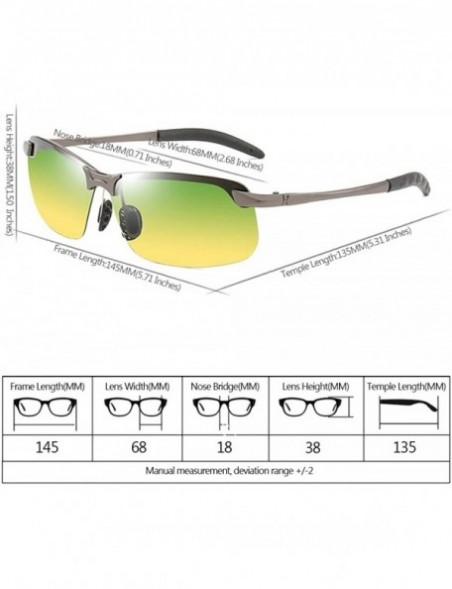 Goggle Men/Women Polarised Sports Sunglasses Semi-rimless VU400 Sunglasses - Grey - Day & Night Wear - CO18RMCRADE $10.29