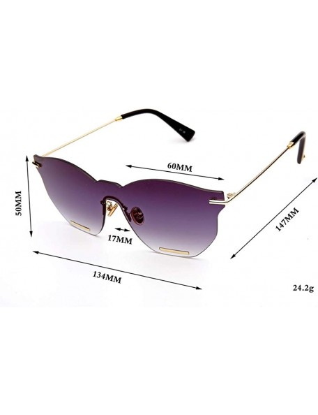 Rimless Oversized Sunglasses for Women - Driving Sunglasses with Rimless Design Personality - Pink - CB18WU8GXRO $14.68