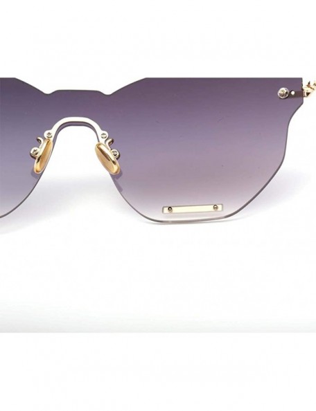 Rimless Oversized Sunglasses for Women - Driving Sunglasses with Rimless Design Personality - Pink - CB18WU8GXRO $14.68