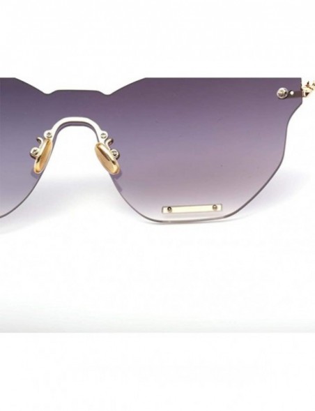Rimless Oversized Sunglasses for Women - Driving Sunglasses with Rimless Design Personality - Pink - CB18WU8GXRO $14.68