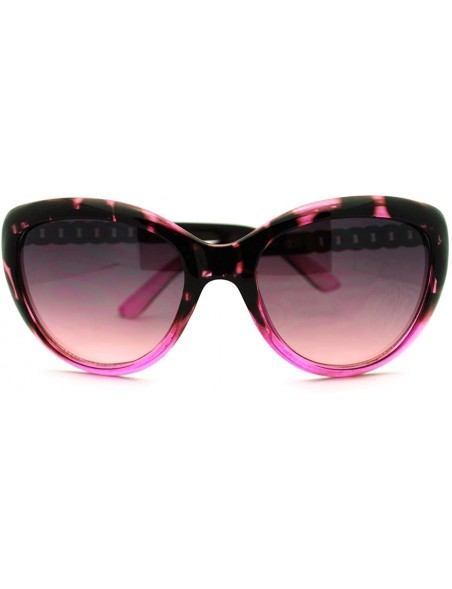 Cat Eye Women's Fashion Metal Chain Temple Cat Eye Sunglasses - Purple - C911G5J2P41 $11.11