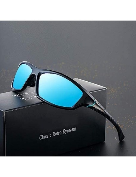 Square Polarized Night Vision Sunglasses Men's Driving Sun Glasses for Men Square Sport Brand Luxury Mirror Shades-C01 - CB19...