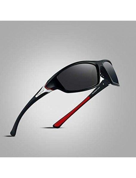 Square Polarized Night Vision Sunglasses Men's Driving Sun Glasses for Men Square Sport Brand Luxury Mirror Shades-C01 - CB19...