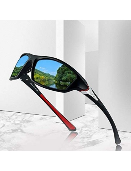 Square Polarized Night Vision Sunglasses Men's Driving Sun Glasses for Men Square Sport Brand Luxury Mirror Shades-C01 - CB19...