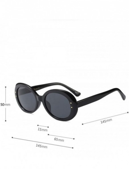 Aviator Women Vintage Oval Shape Sunglasses Retro Eyewear Fashion Ladies Large Frame Radiation Protection Sunglasses - D - CH...