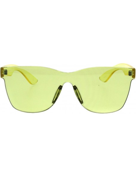 Rimless Solid Flat Panel Rimless Color Horn Rim Hipster Plastic Sunglasses - Olive - C61885KUHUI $27.17
