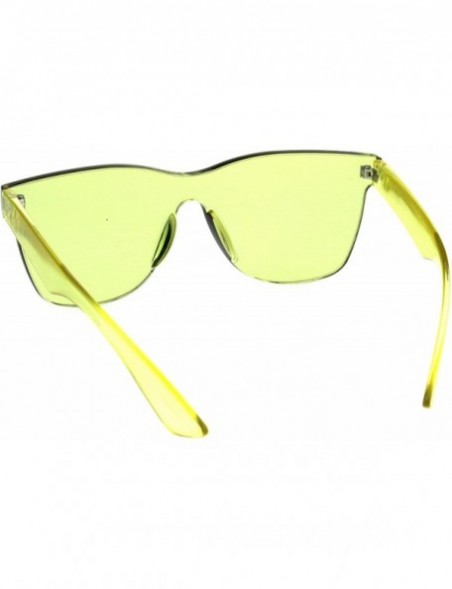 Rimless Solid Flat Panel Rimless Color Horn Rim Hipster Plastic Sunglasses - Olive - C61885KUHUI $9.48