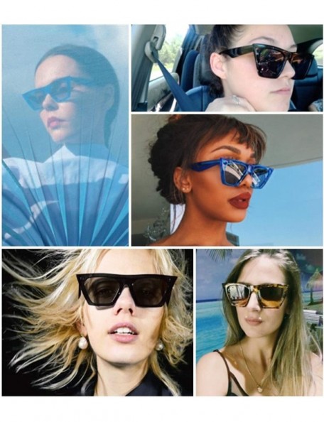 Round Vintage Square Cat Eye Sunglasses Women Fashion Small Cateye Sunglasses B2473 - Blue Grey - C918SGQD4L5 $16.77