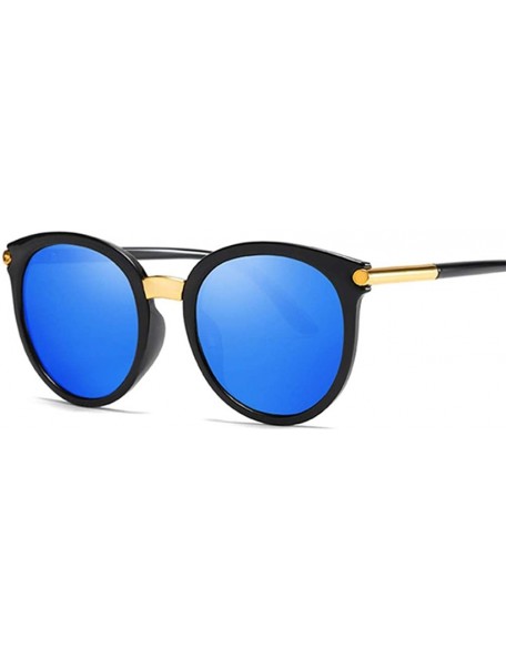 Cat Eye Vintage Black Cat Eye Sunglasses Women Fashion Mirror Sun Glasses - Blue - C118WZTLICZ $45.85