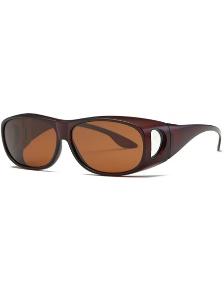 Goggle Polarized Sunglasses Mens Over-The-Glass Prescription Safety Glasses AE0509 - Brown - C812OBQQDV2 $13.09