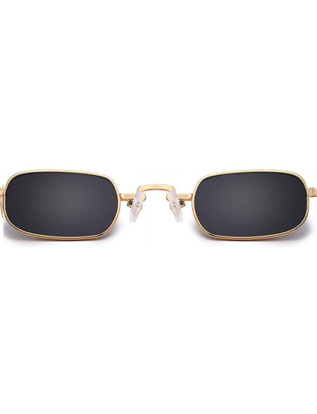 Rectangular Men Sunglasses Fashion Black Grey Drive Holiday Rectangle Non-Polarized UV400 - Gold Grey - C818R6X7I8Z $7.57