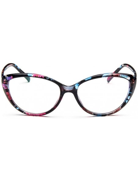 Cat Eye Fashion Nearsighted Cat Eye - 1.75 Myopia Glasses Womens Floral Frame Cateye Style Distance Spectacles - Floral - C91...