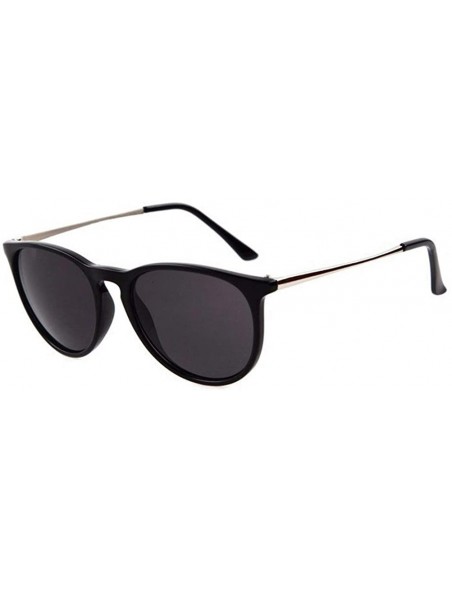 Round sunglasses for women Retro Round Sunglasses Men Oval Frame Sun Glasses - 9 - CL18WAXH7SN $27.10