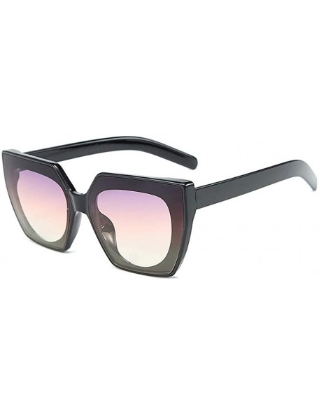 Square Rectangle Sunglasses Leopard Glasses Sunglasse - Black&purple - CM18A5NQA8Q $10.95