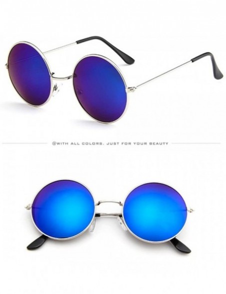 Semi-rimless Women Men Retro Small Round Polarized Sunglasses-Small Circle UV400 Sun Glasses Eyewear - C - CA196U2SQ7Y $9.51