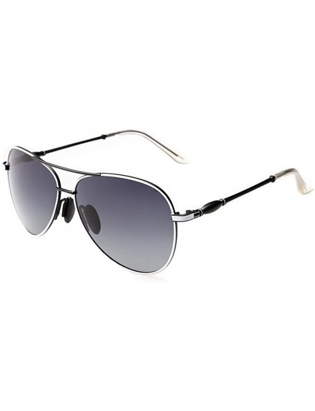 Oversized Womens Fashion Style Sunglasses TAC Lens Light weight Metal Frame - Silver/Grey - CV11Z94F1ZD $16.02